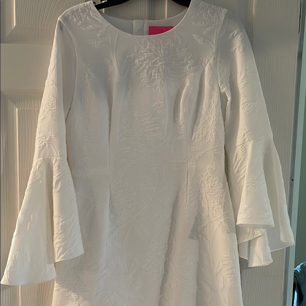 Lilly Pulitzer White Bell Sleeve Floral Dress